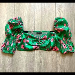 Zara bloggers favorite floral crop top XS